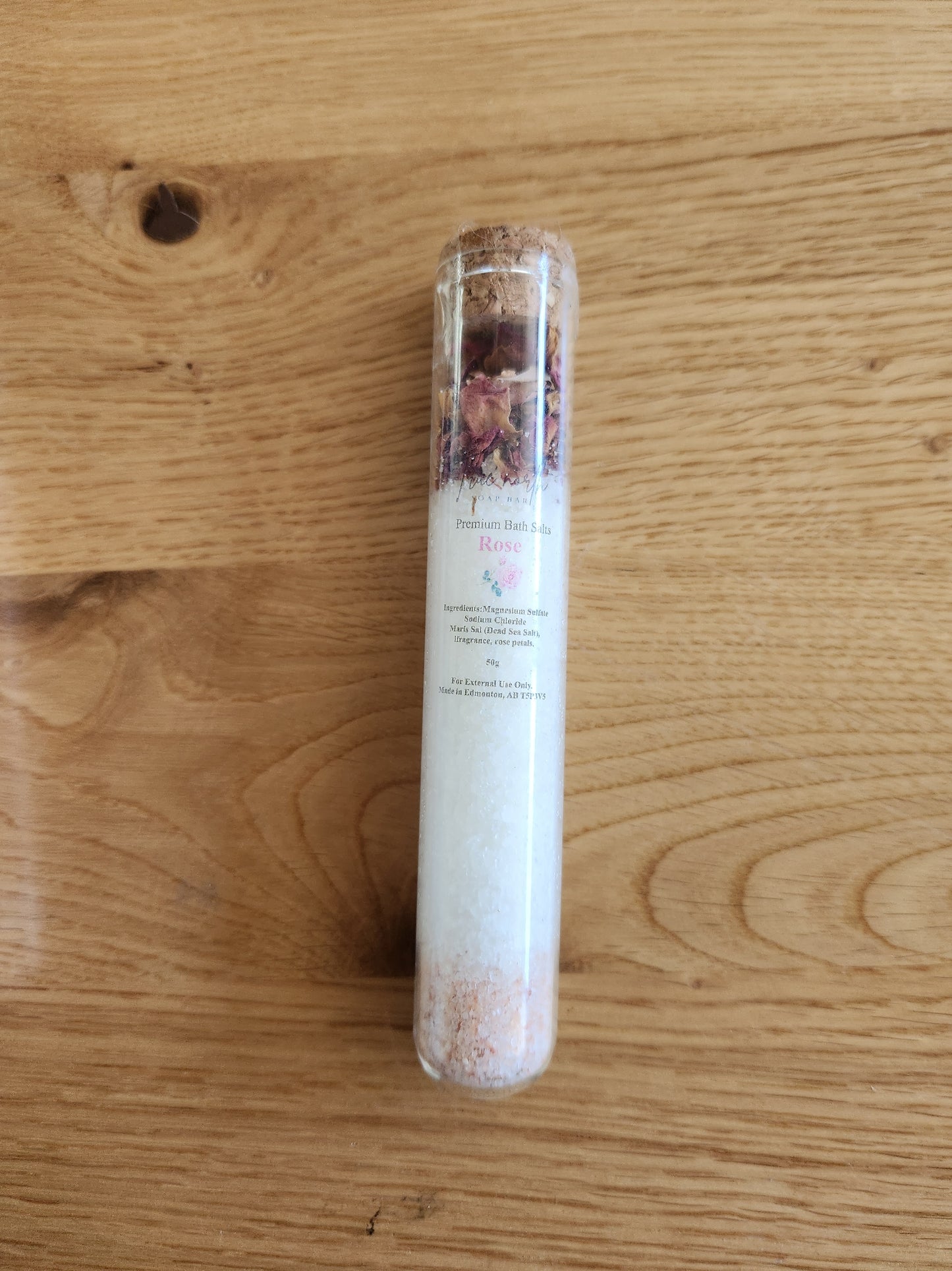 Rose bath salt tube