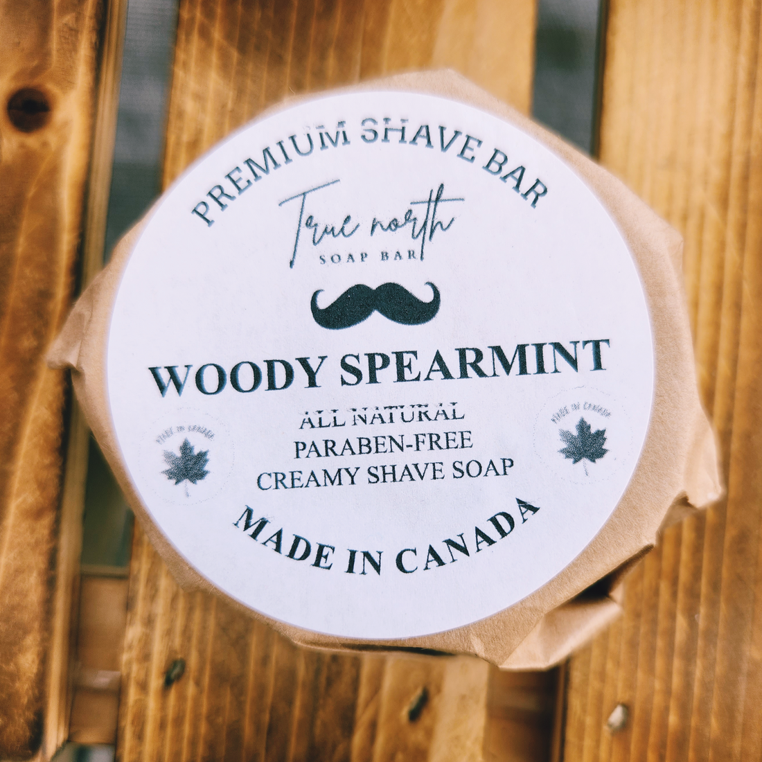 Premium Shave Bar Woody Spearmint True North Soap Bar Ltd